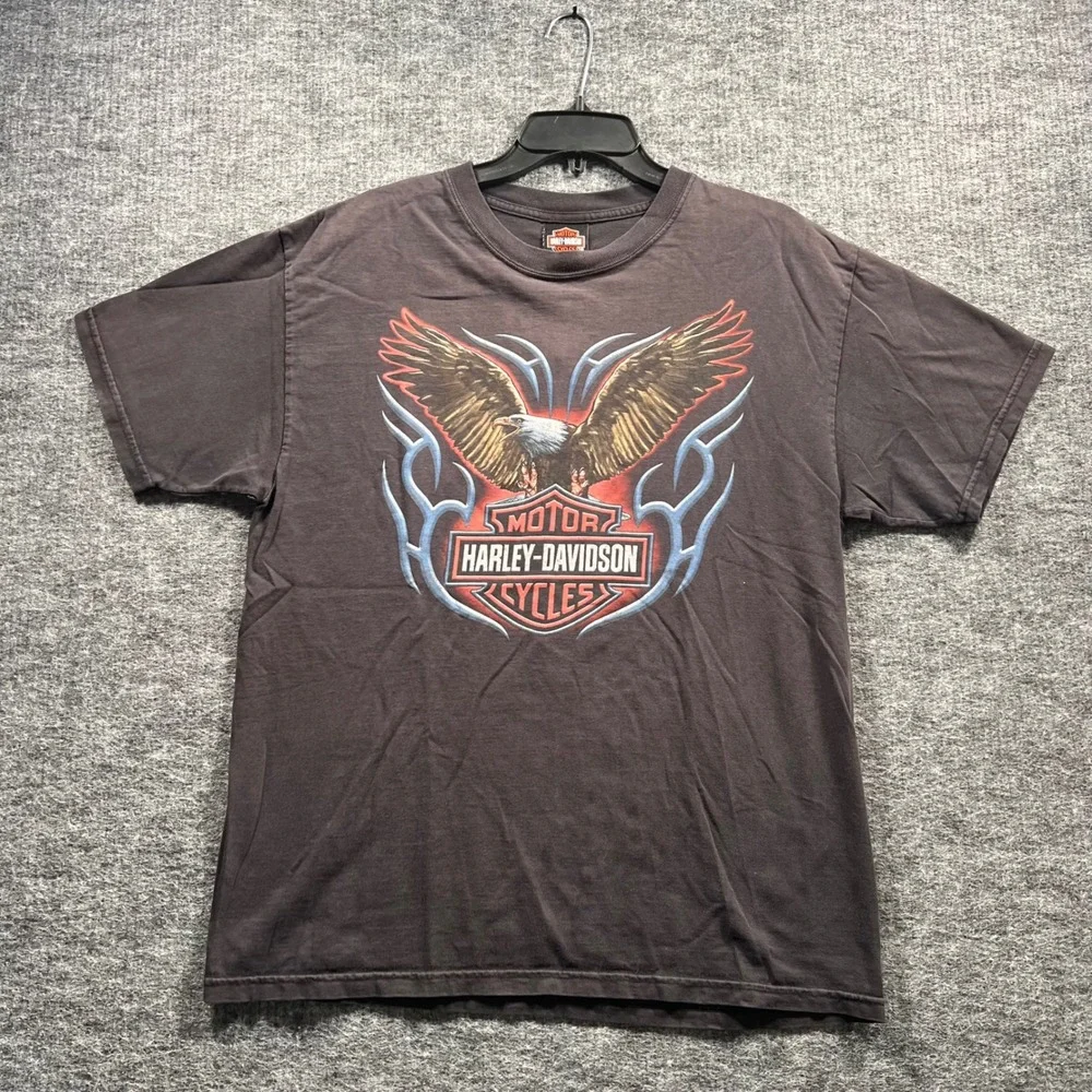 Harley-Davidson Beartooth Montana Eagle Grizzly Bear Graphic T-Shirt Large Black